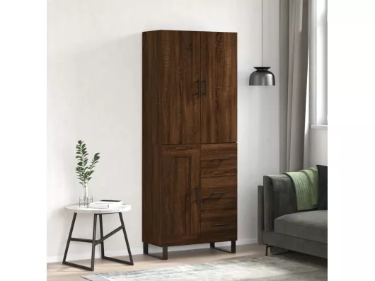 Kauf Unique Highboard Braun Eichen-Optik 69,5x34x180 cm Holzwerkstoff