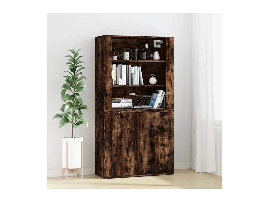 Buffet haut Chêne fumé Bois d'ingénierie