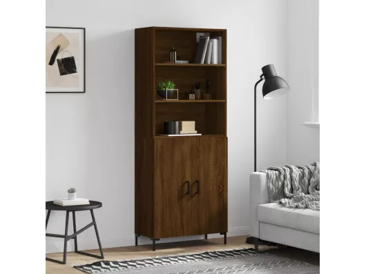 Kauf Unique Highboard Braun Eichen-Optik 69,5x34x180 cm Holzwerkstoff