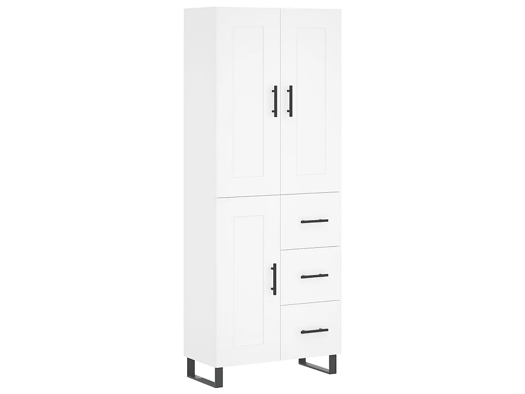 Buffet haut Blanc 69,5x34x180 cm Bois d'ingénierie
