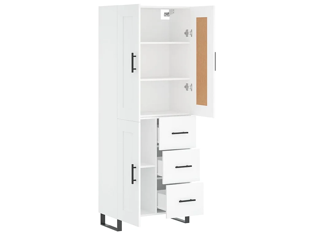 Buffet haut Blanc 69,5x34x180 cm Bois d'ingénierie