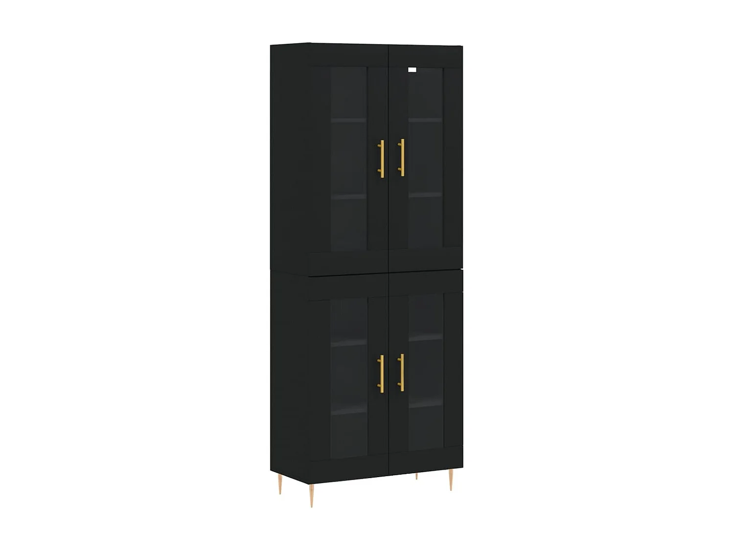 Highboard Schwarz 69,5x34x180 cm Holzwerkstoff