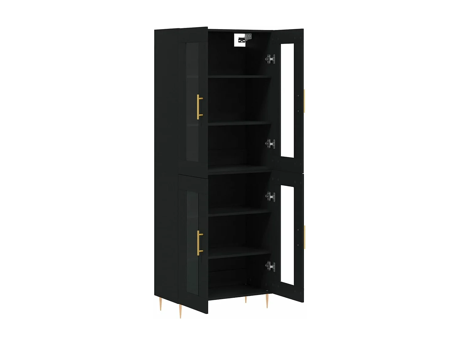 Highboard Schwarz 69,5x34x180 cm Holzwerkstoff