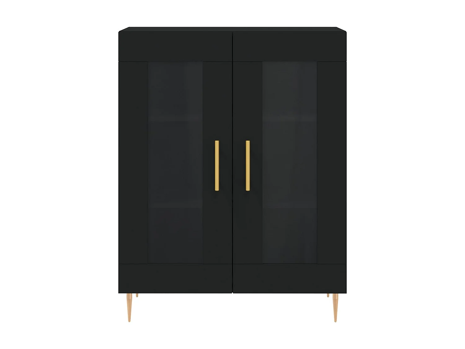 Highboard Schwarz 69,5x34x180 cm Holzwerkstoff