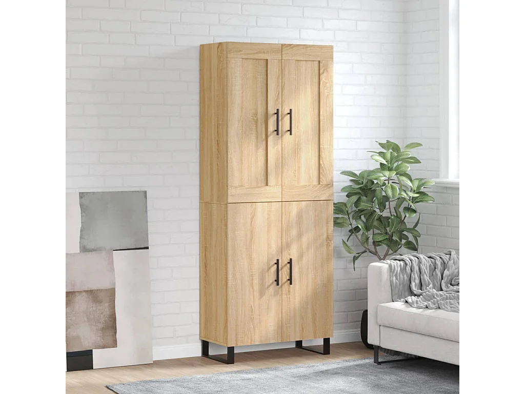 Highboard Sonoma-Eiche 69,5x34x180 cm Holzwerkstoff