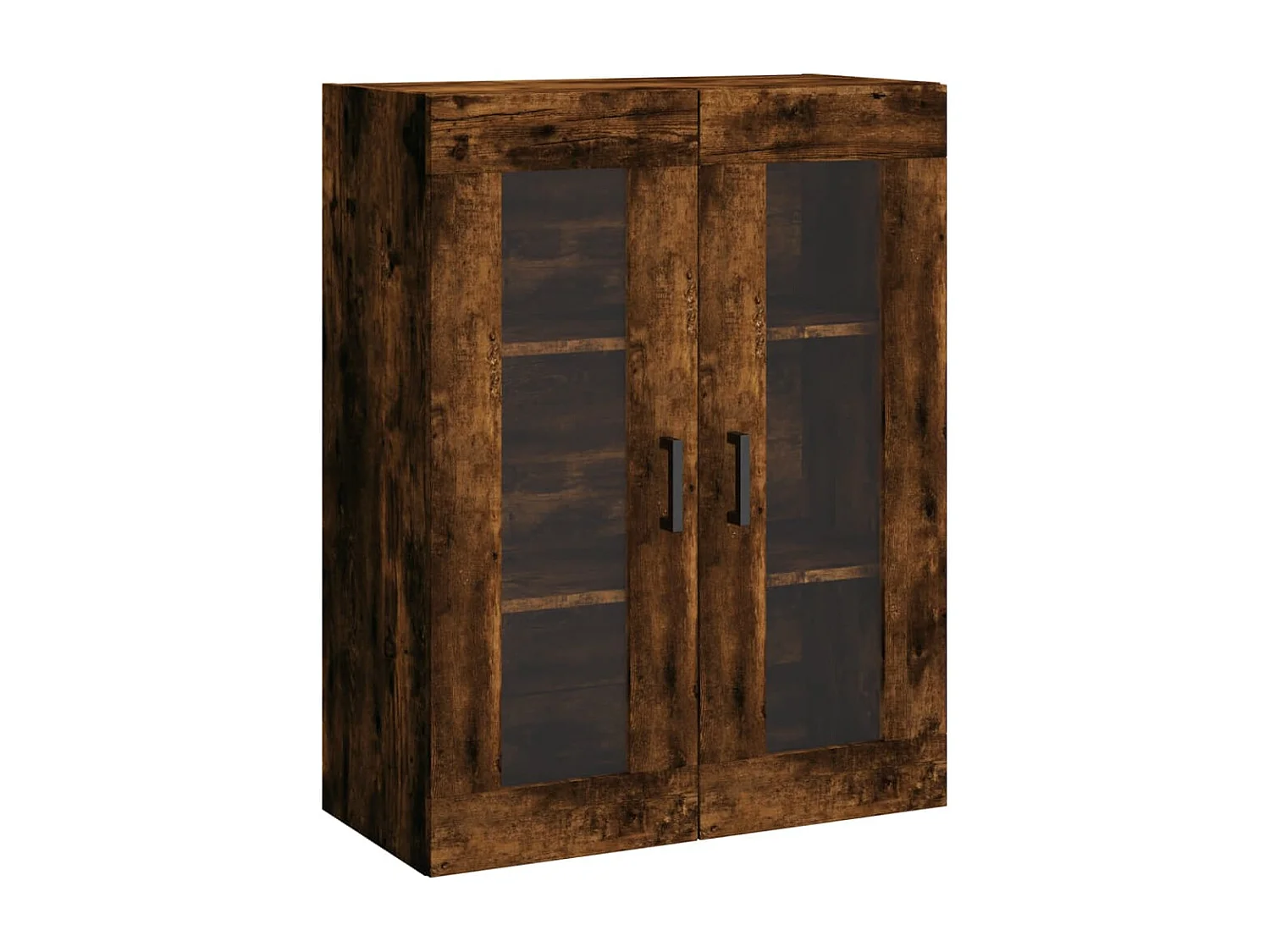 Hoge kast 69,5x34x180 cm bewerkt hout gerookt eikenkleurig