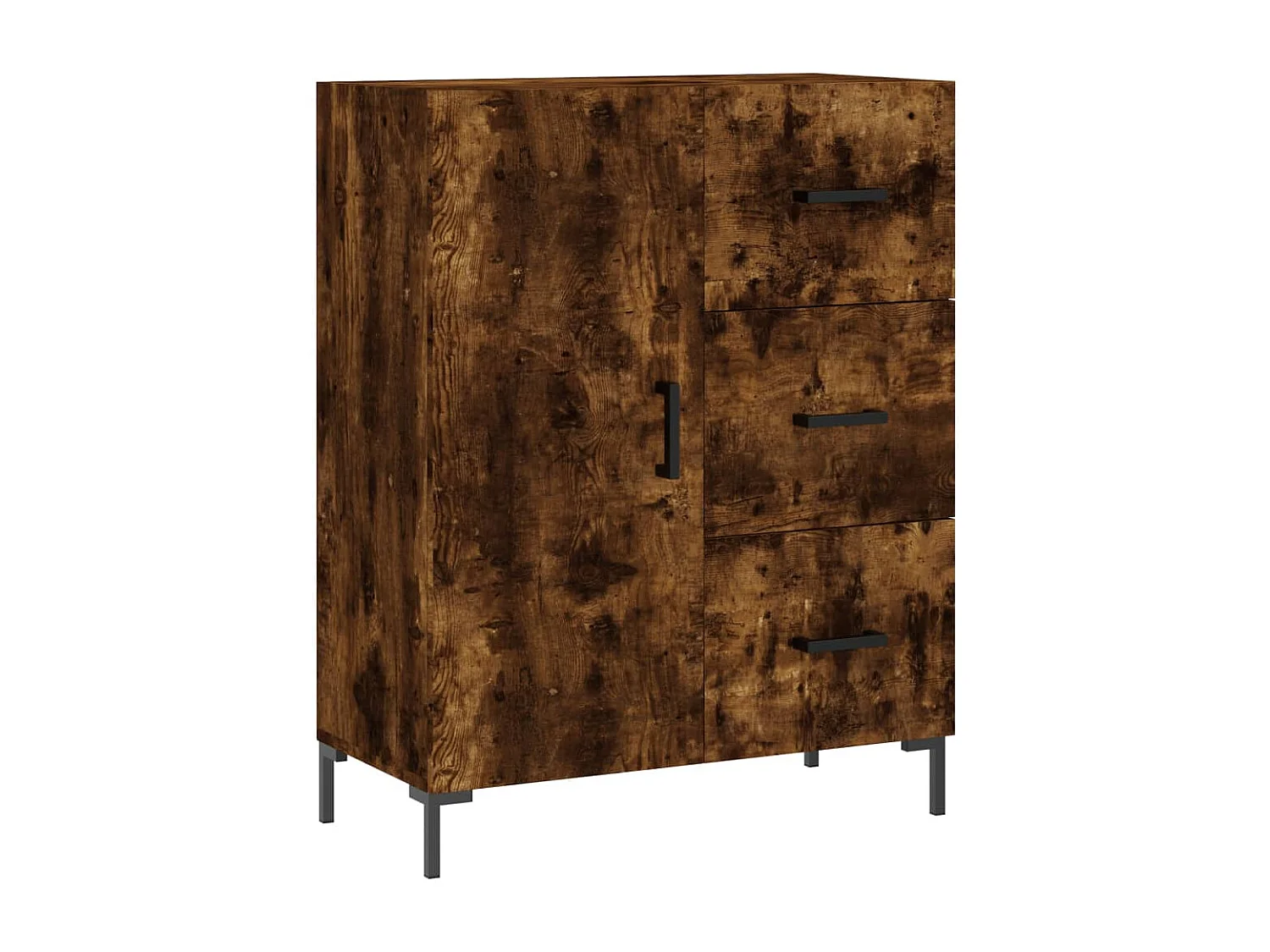 Hoge kast 69,5x34x180 cm bewerkt hout gerookt eikenkleurig