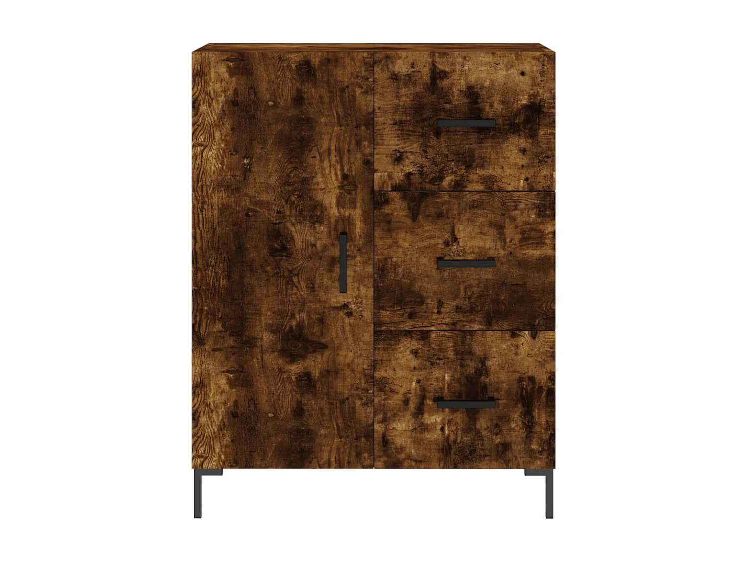 Hoge kast 69,5x34x180 cm bewerkt hout gerookt eikenkleurig