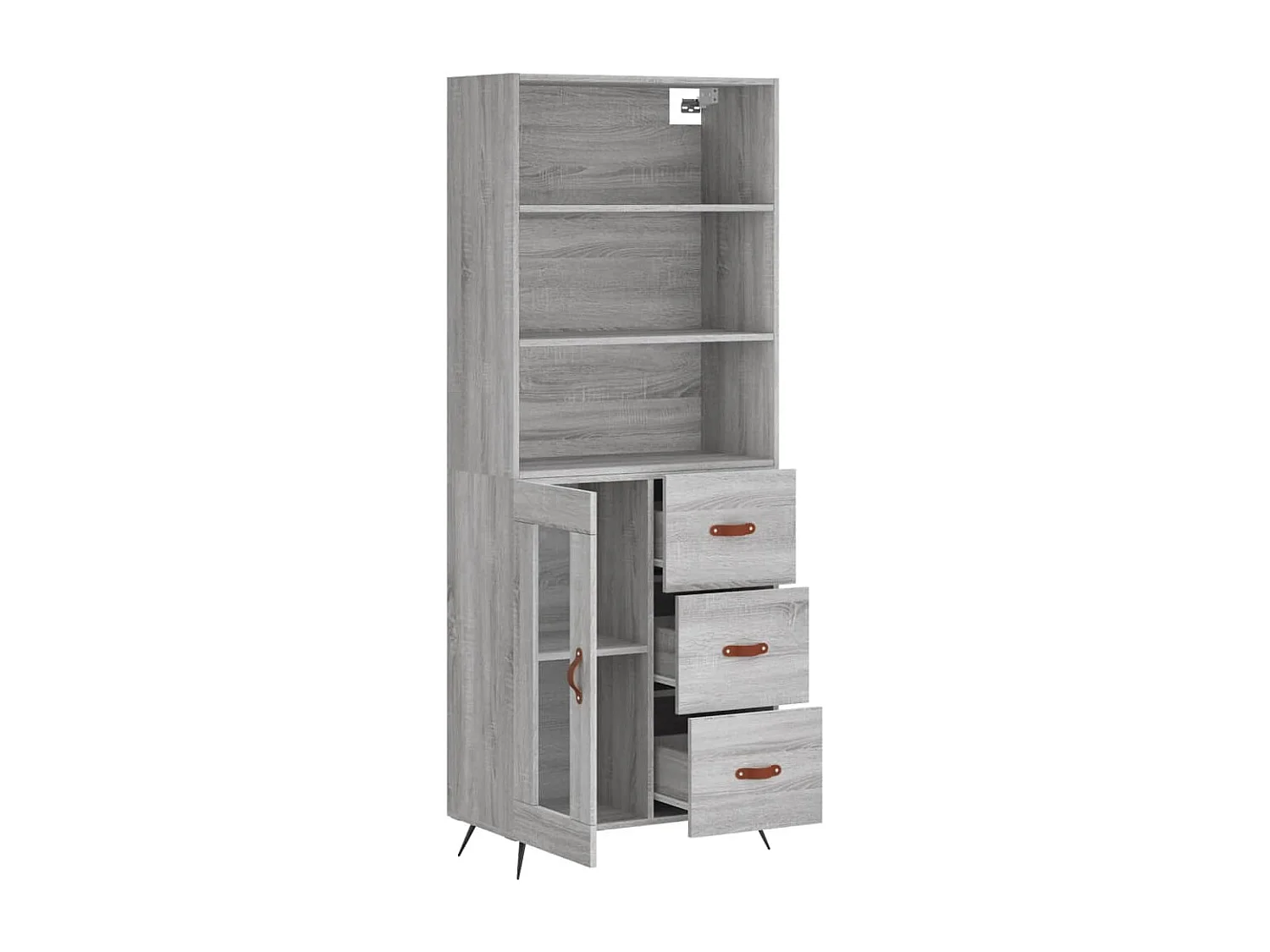 Buffet haut Sonoma gris 69,5x34x180 cm Bois d'ingénierie