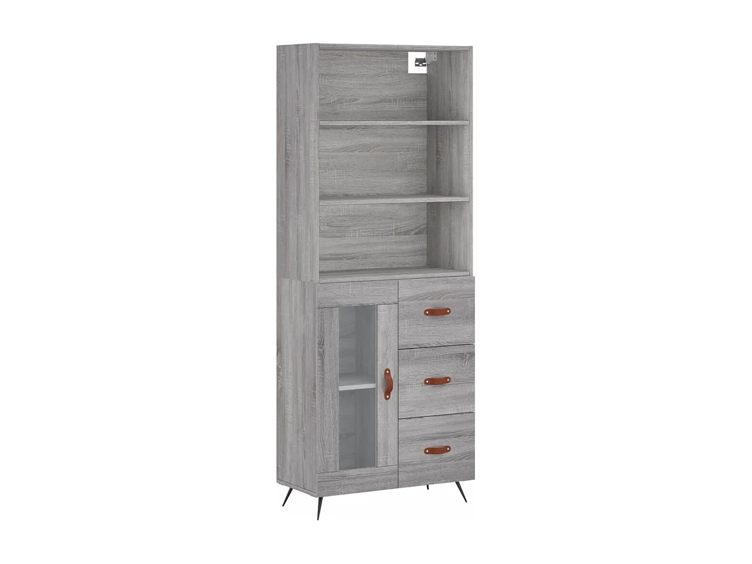 Buffet haut Sonoma gris 69,5x34x180 cm Bois d'ingénierie