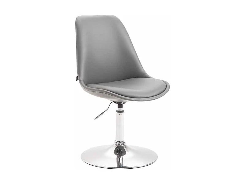 chaise salle à manger - Similicuir & Chrome - Gris - Maverick