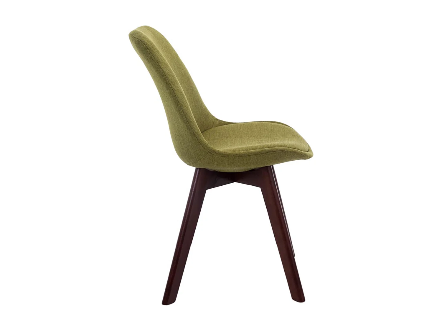 Lot de 4  chaise salle à manger - Tissu & Noyer - Vert - Borneo V2