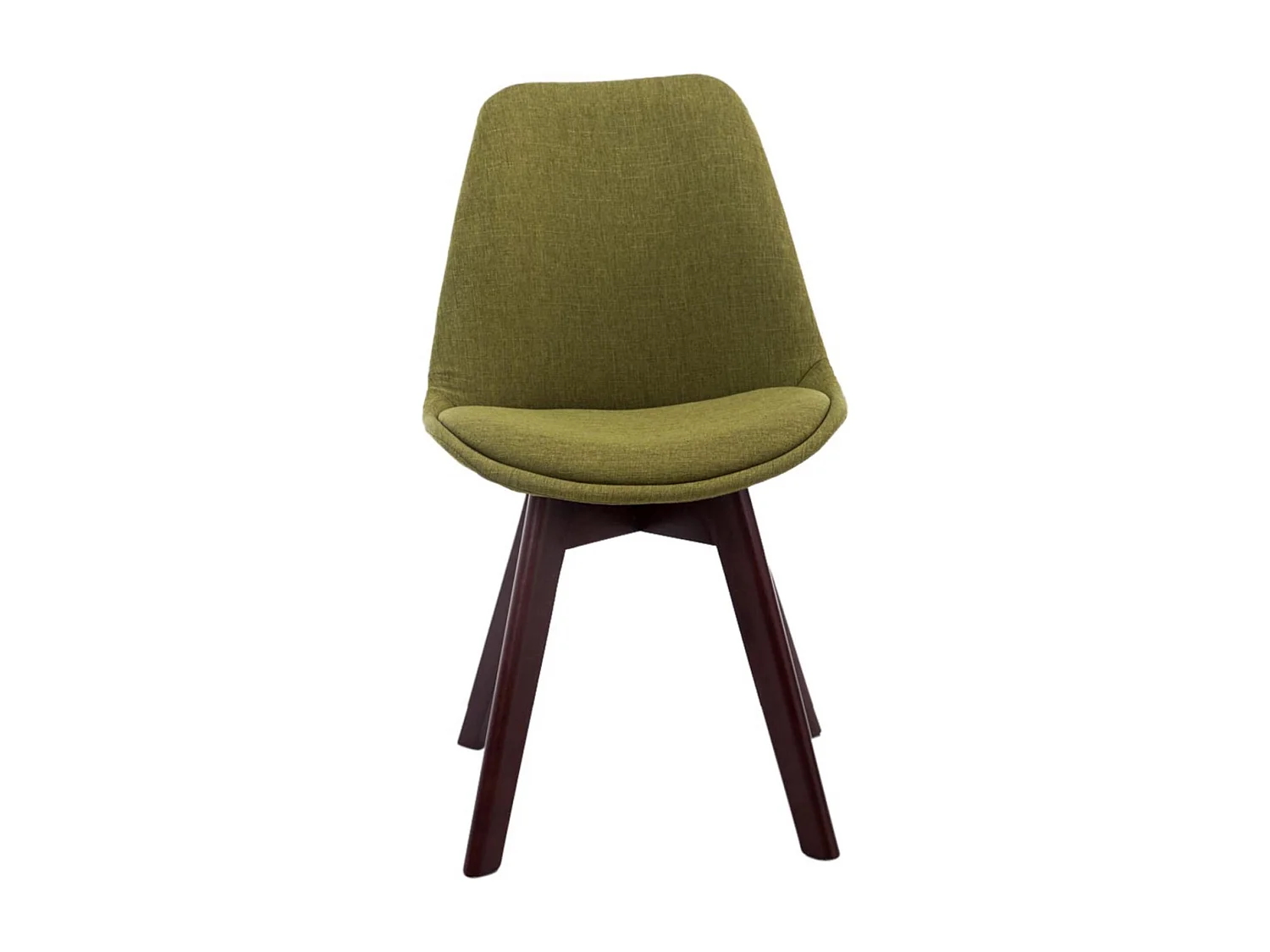 Lot de 4  chaise salle à manger - Tissu & Noyer - Vert - Borneo V2