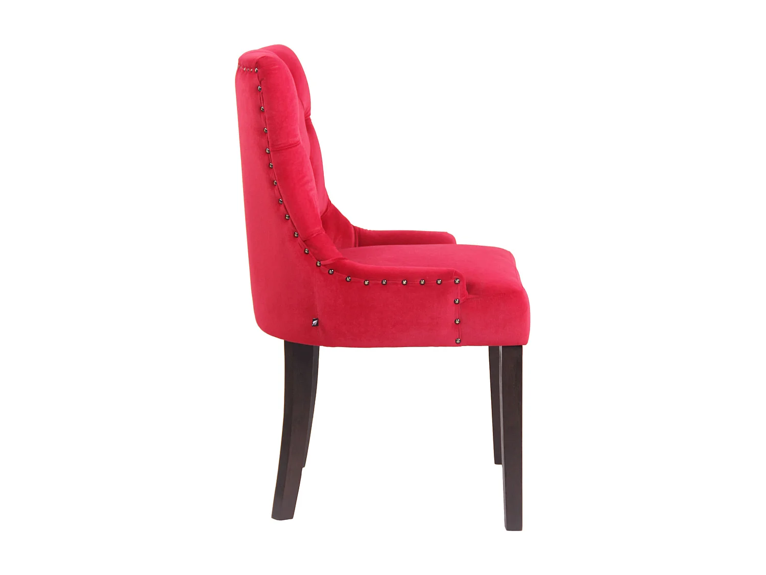 Lot de 4  chaise salle à manger - Velours & Antique - Rouge - Aberdeen