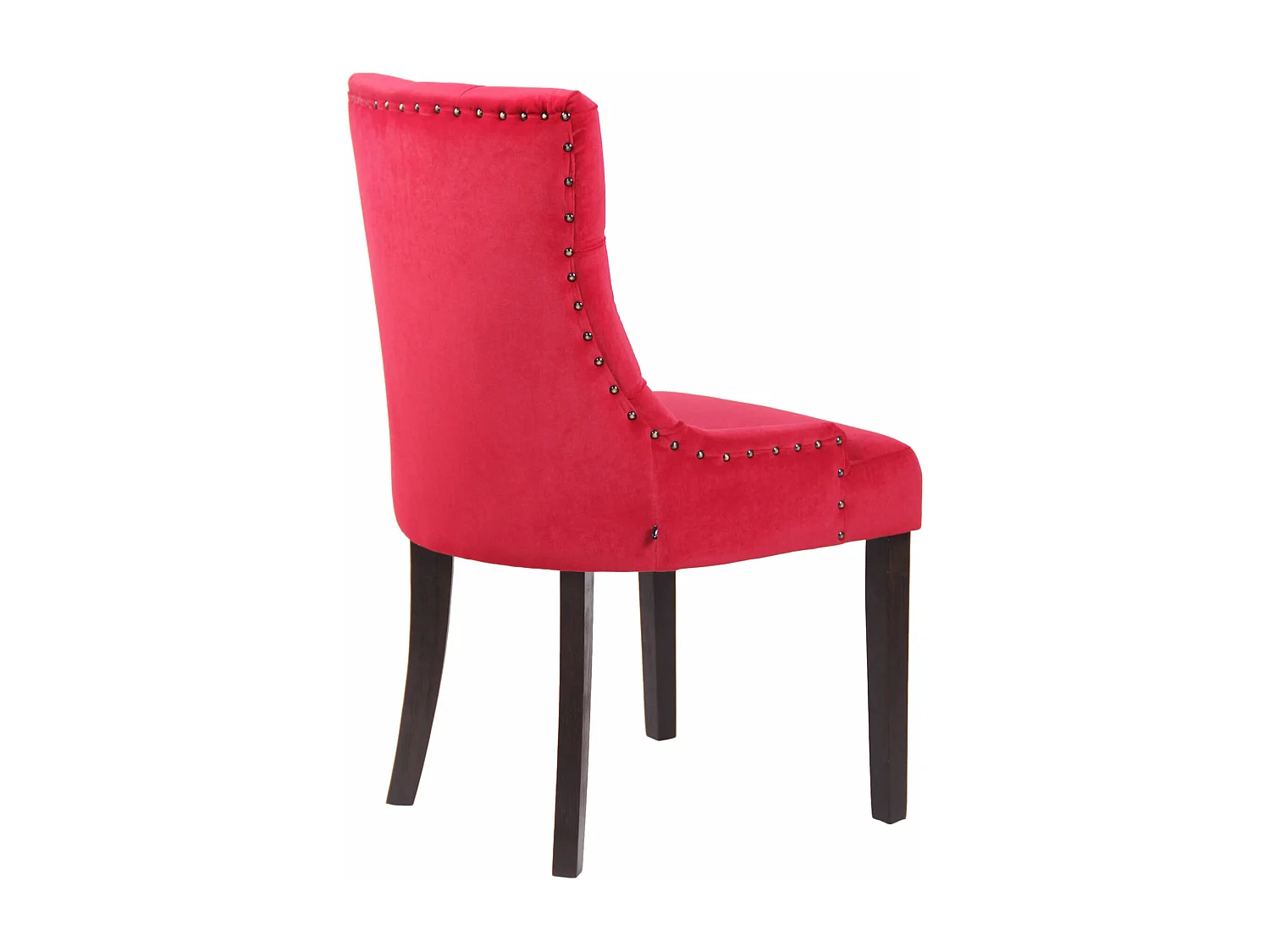 Lot de 4  chaise salle à manger - Velours & Antique - Rouge - Aberdeen