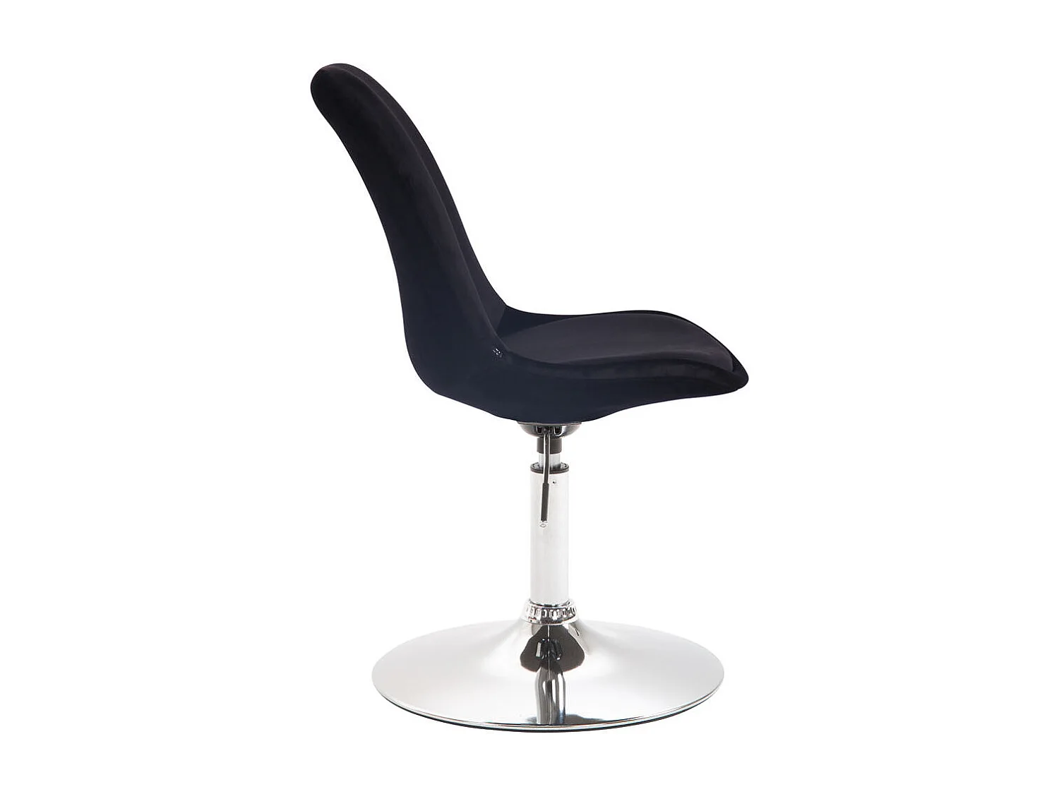 chaise salle à manger - Velours & Chrome - Noir - Maverick