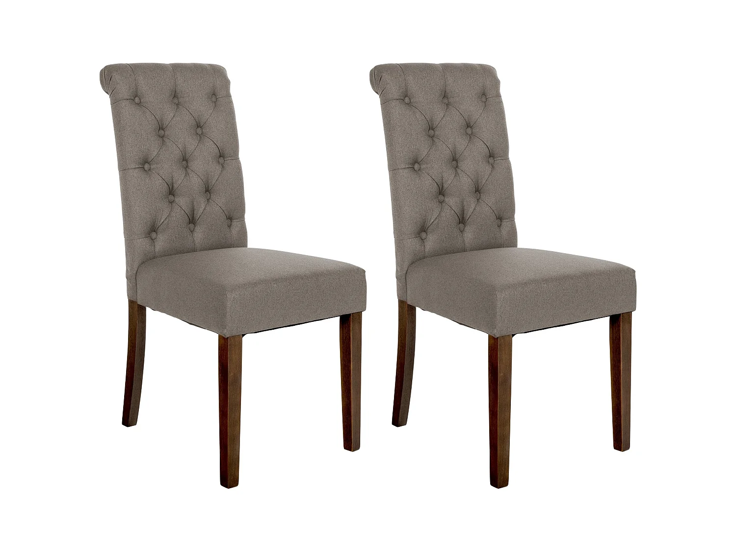 Lot de 2  chaise salle à manger - Tissu - Taupe - Lisburn