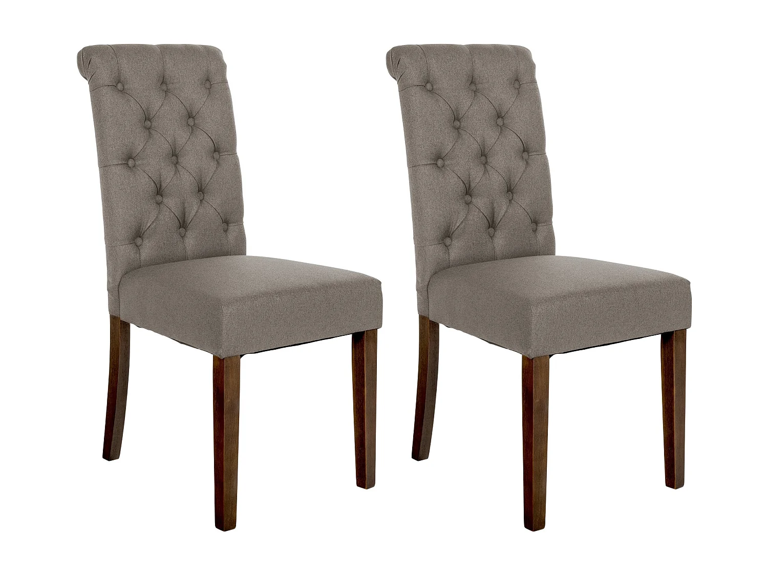 Lot de 2  chaise salle à manger - Tissu - Taupe - Lisburn