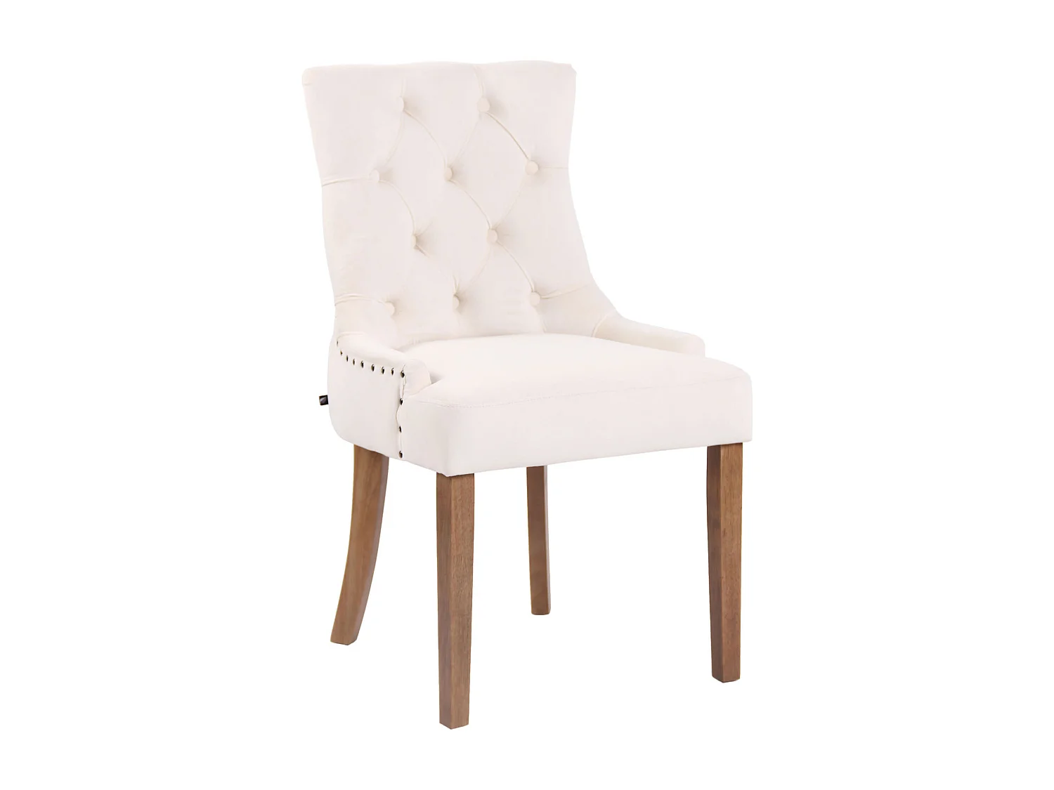 Eetkamerstoelen - Fluweel & antiek licht - creme - Aberdeen