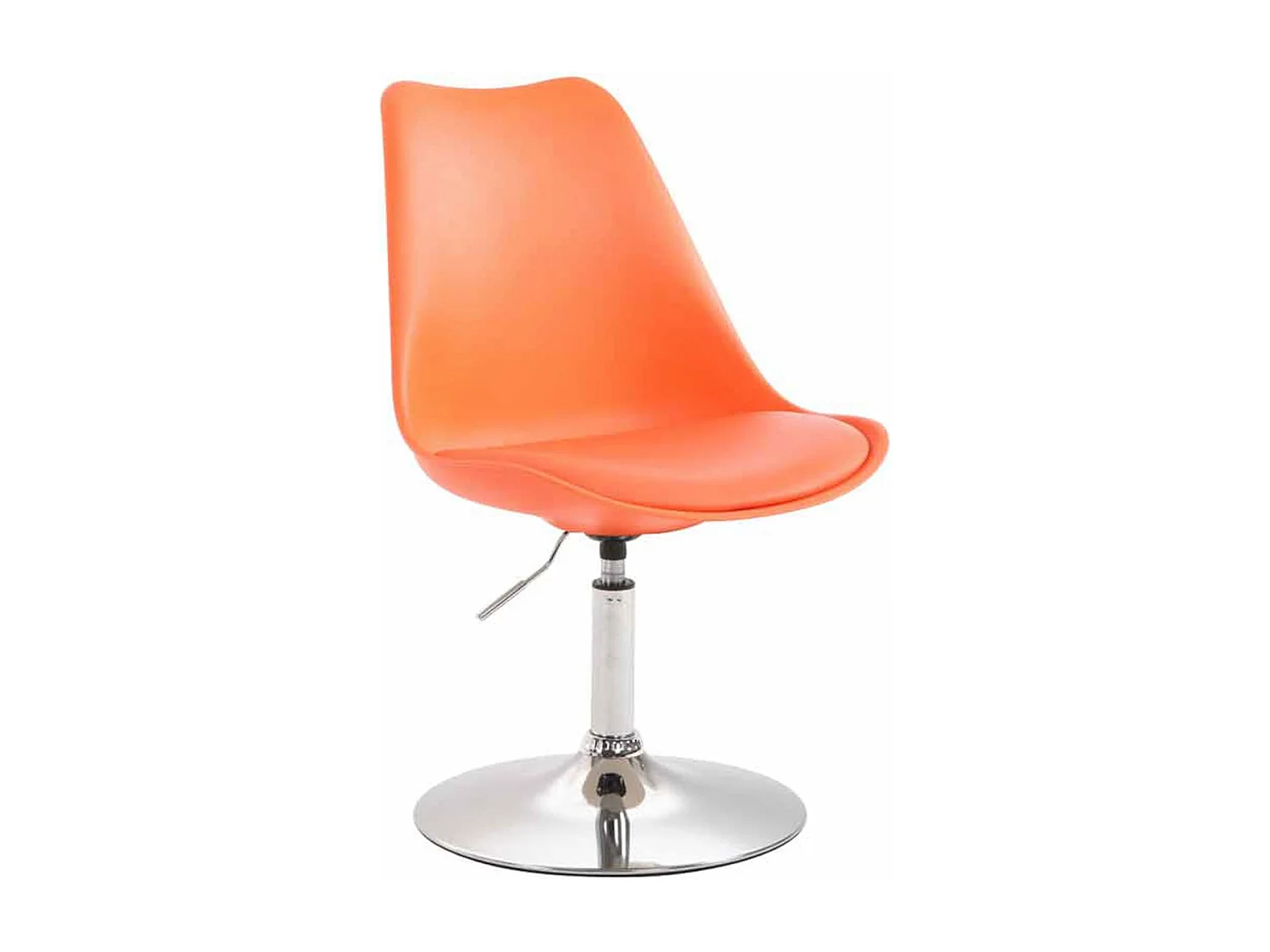 Lot de 4  chaise salle à manger - Plastique & Chrome - Orange - Maverick