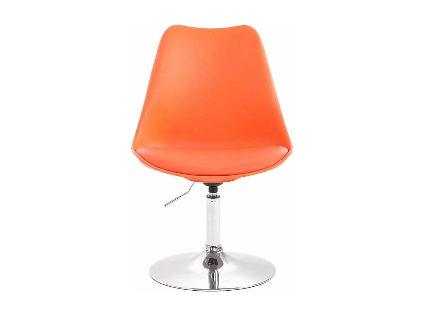 Lot de 4  chaise salle à manger - Plastique & Chrome - Orange - Maverick