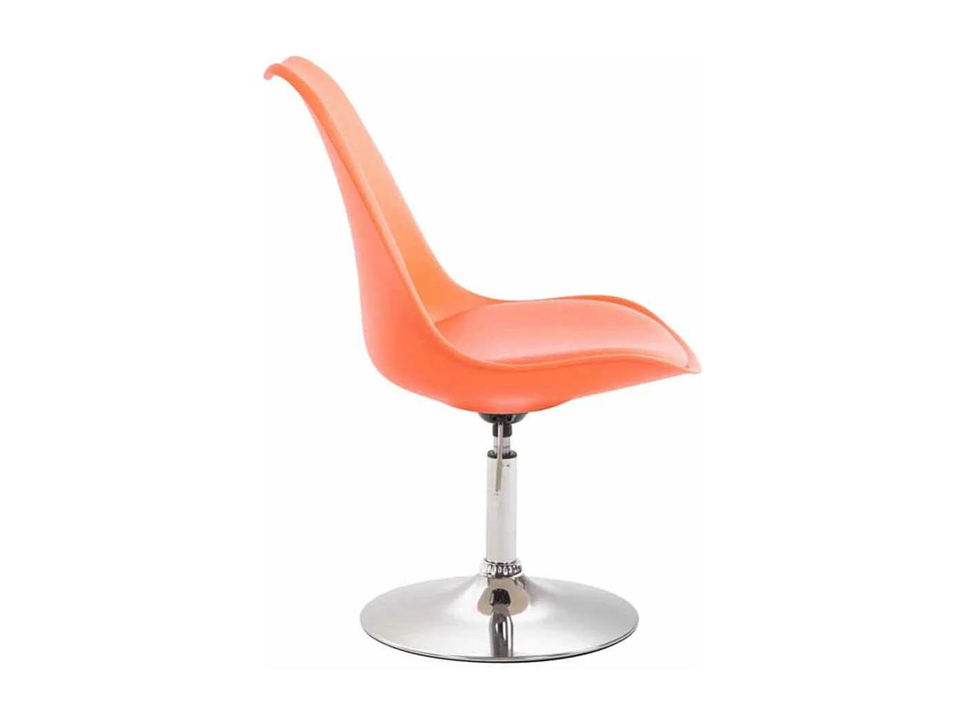 Lot de 4  chaise salle à manger - Plastique & Chrome - Orange - Maverick