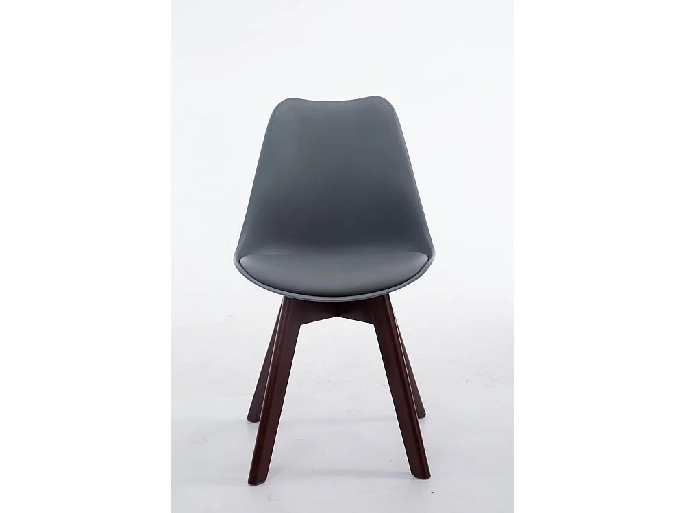 Eetkamerstoelen - Kunstleer & walnoot - grijs - Borneo V2