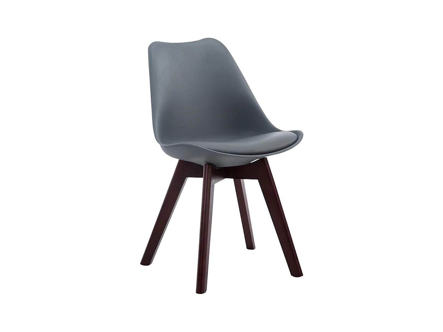 chaise salle à manger - Similicuir & Noyer - Gris - Borneo V2