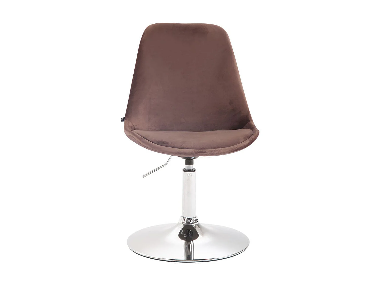 Lot de 4  chaise salle à manger - Velours & Chrome - Marron - Maverick