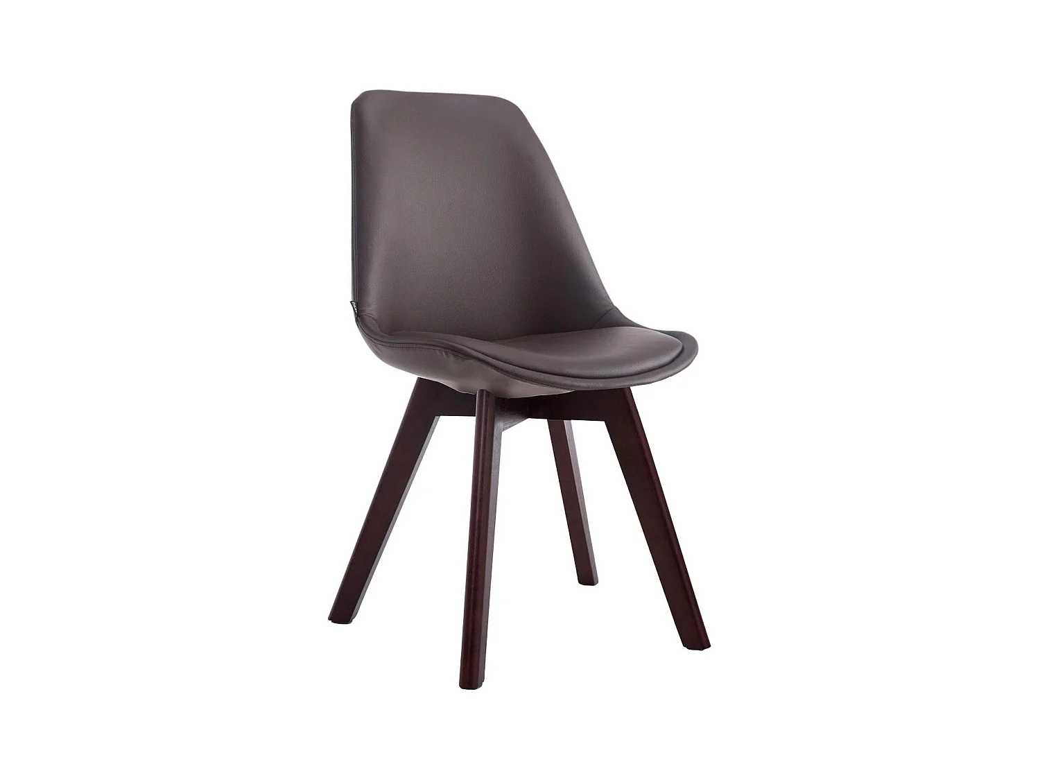 chaise salle à manger - Similicuir & Noyer - Marron - Manado