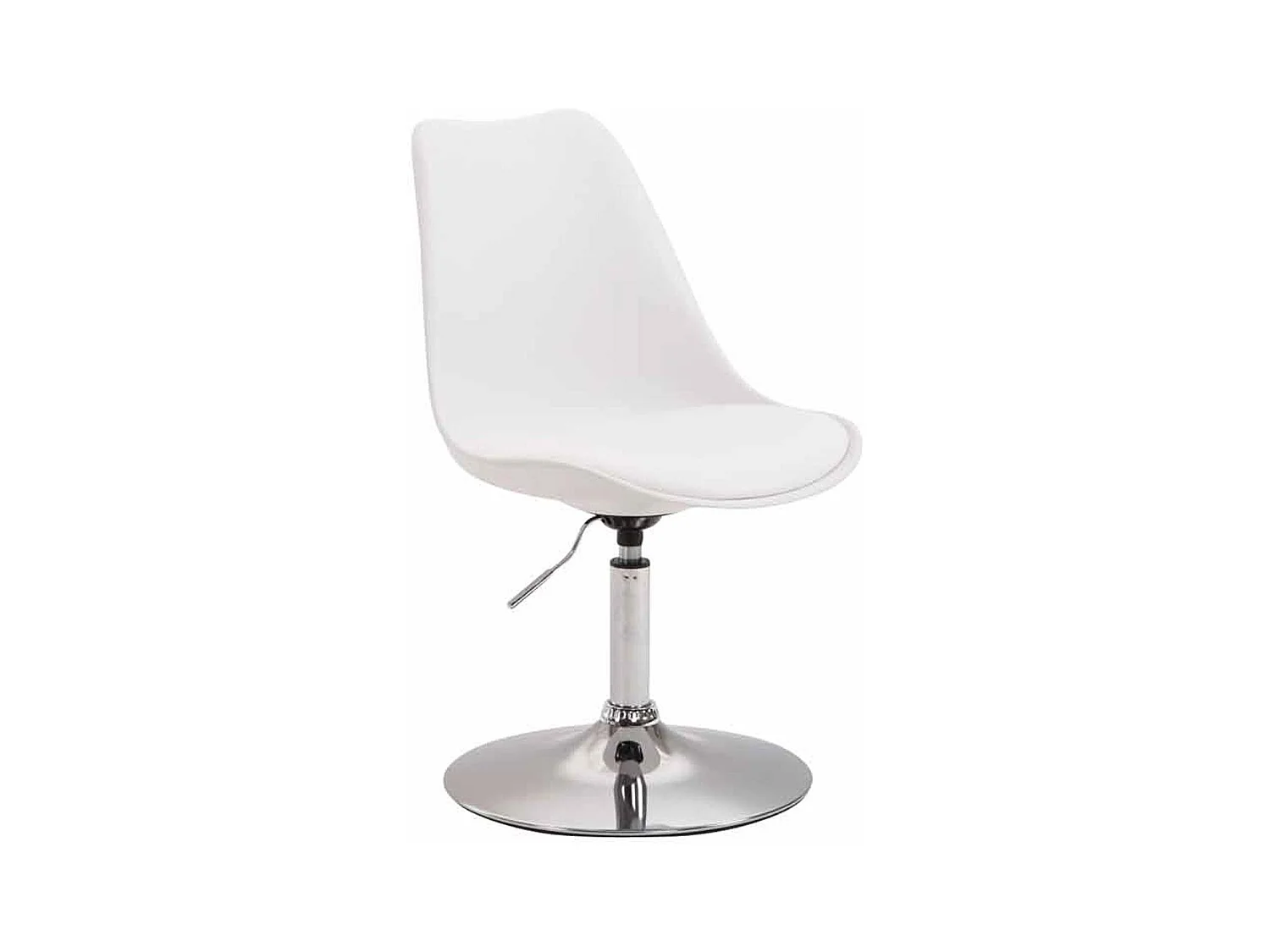 chaise salle à manger - Plastique & Chrome - Blanc - Maverick