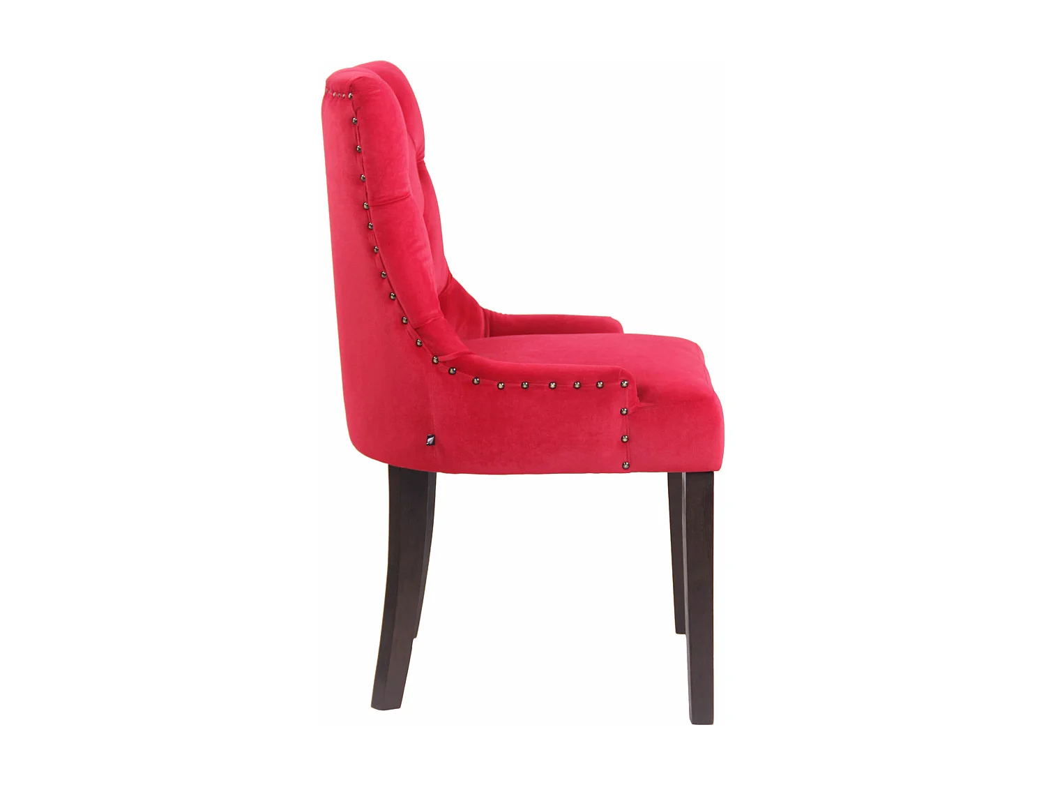 Eetkamerstoelen - Fluweel & antiek - rood - Aberdeen