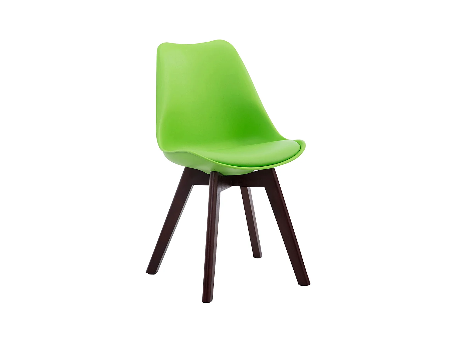 Lot de 4  chaise salle à manger - Similicuir & Noyer - Vert - Borneo V2