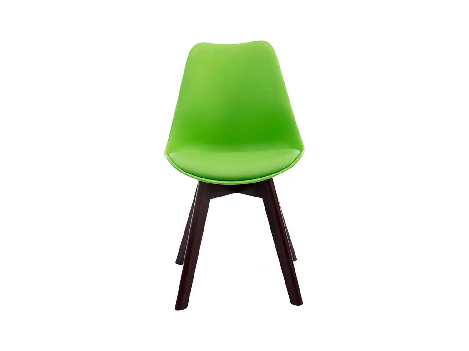 Lot de 4  chaise salle à manger - Similicuir & Noyer - Vert - Borneo V2