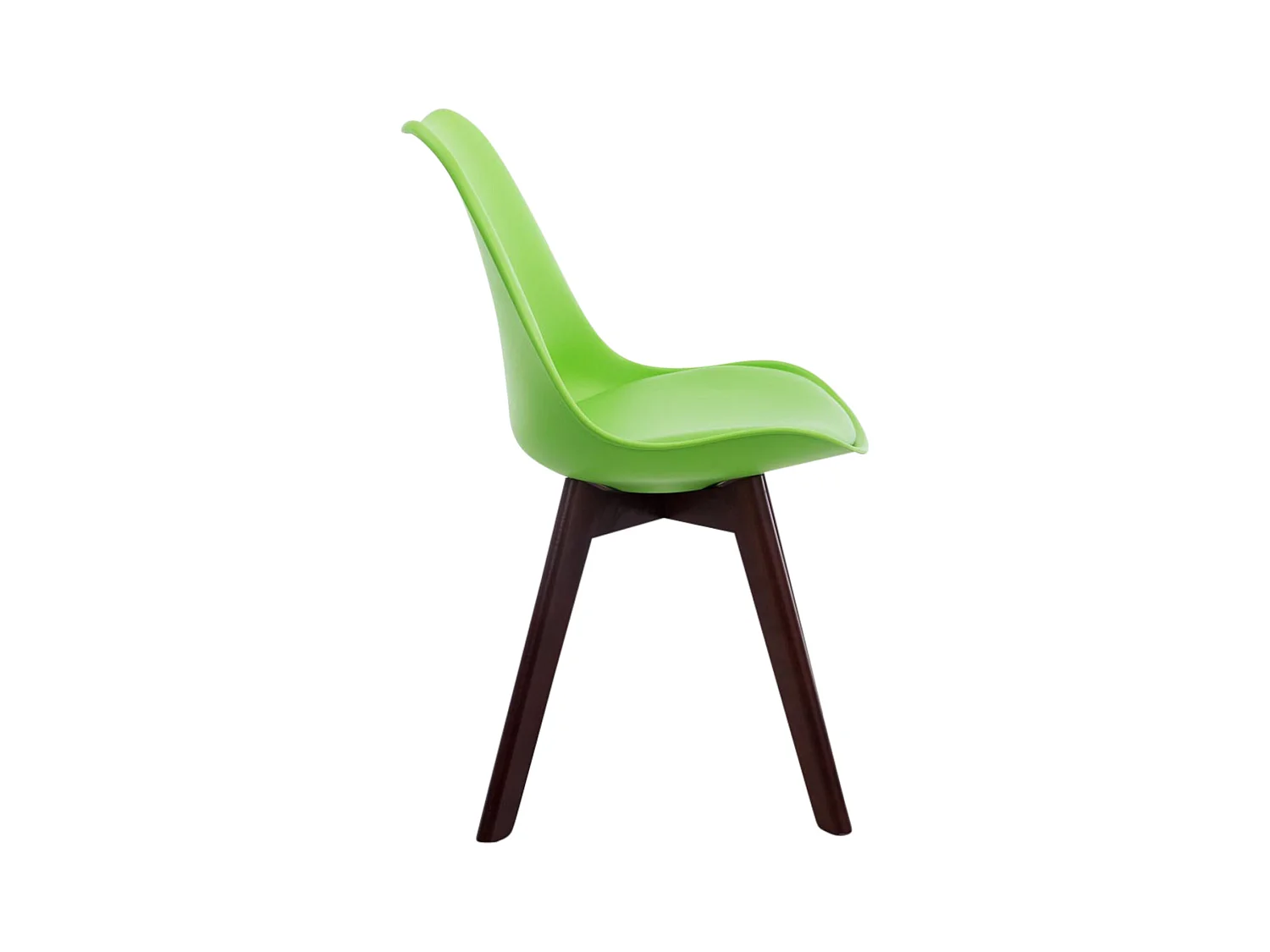 Lot de 4  chaise salle à manger - Similicuir & Noyer - Vert - Borneo V2