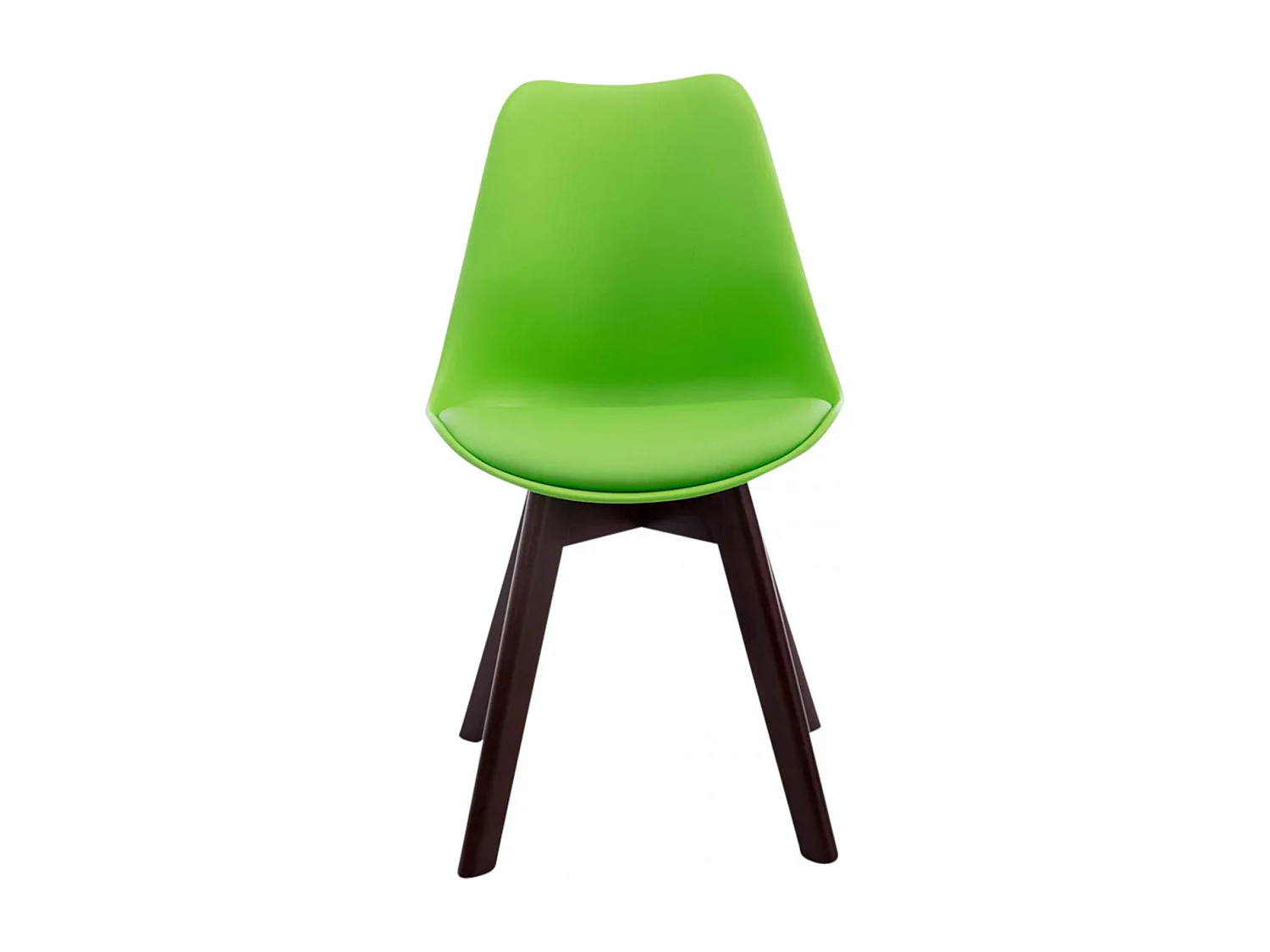 Lot de 4  chaise salle à manger - Similicuir & Noyer - Vert - Borneo V2