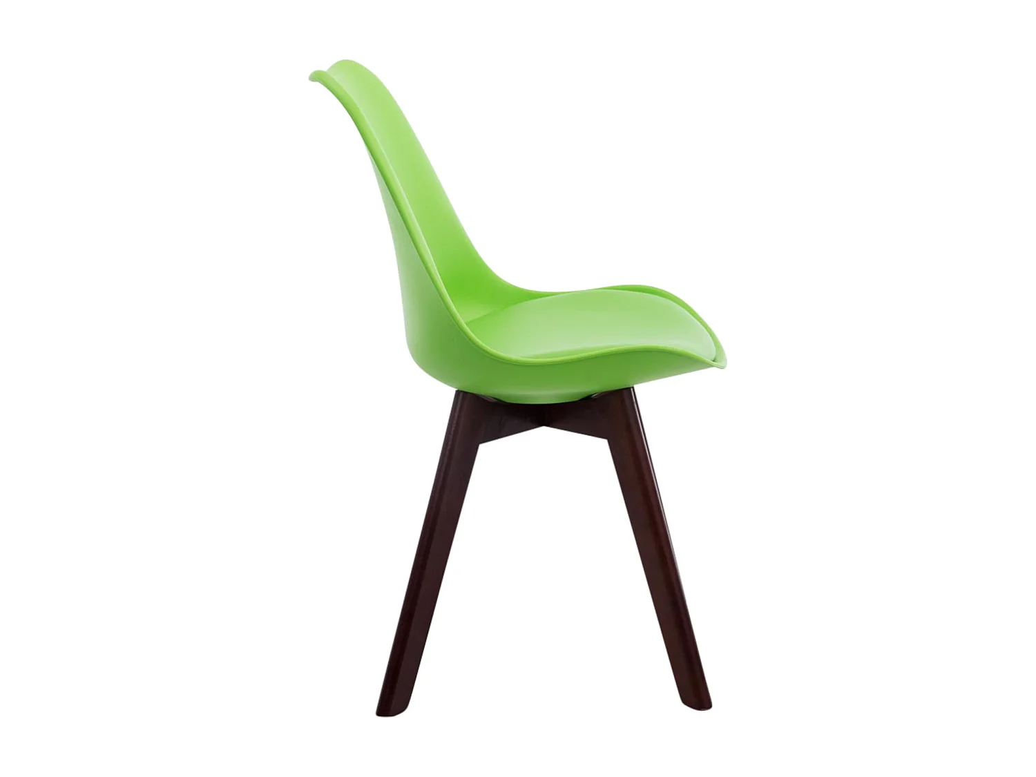 Lot de 4  chaise salle à manger - Similicuir & Noyer - Vert - Borneo V2