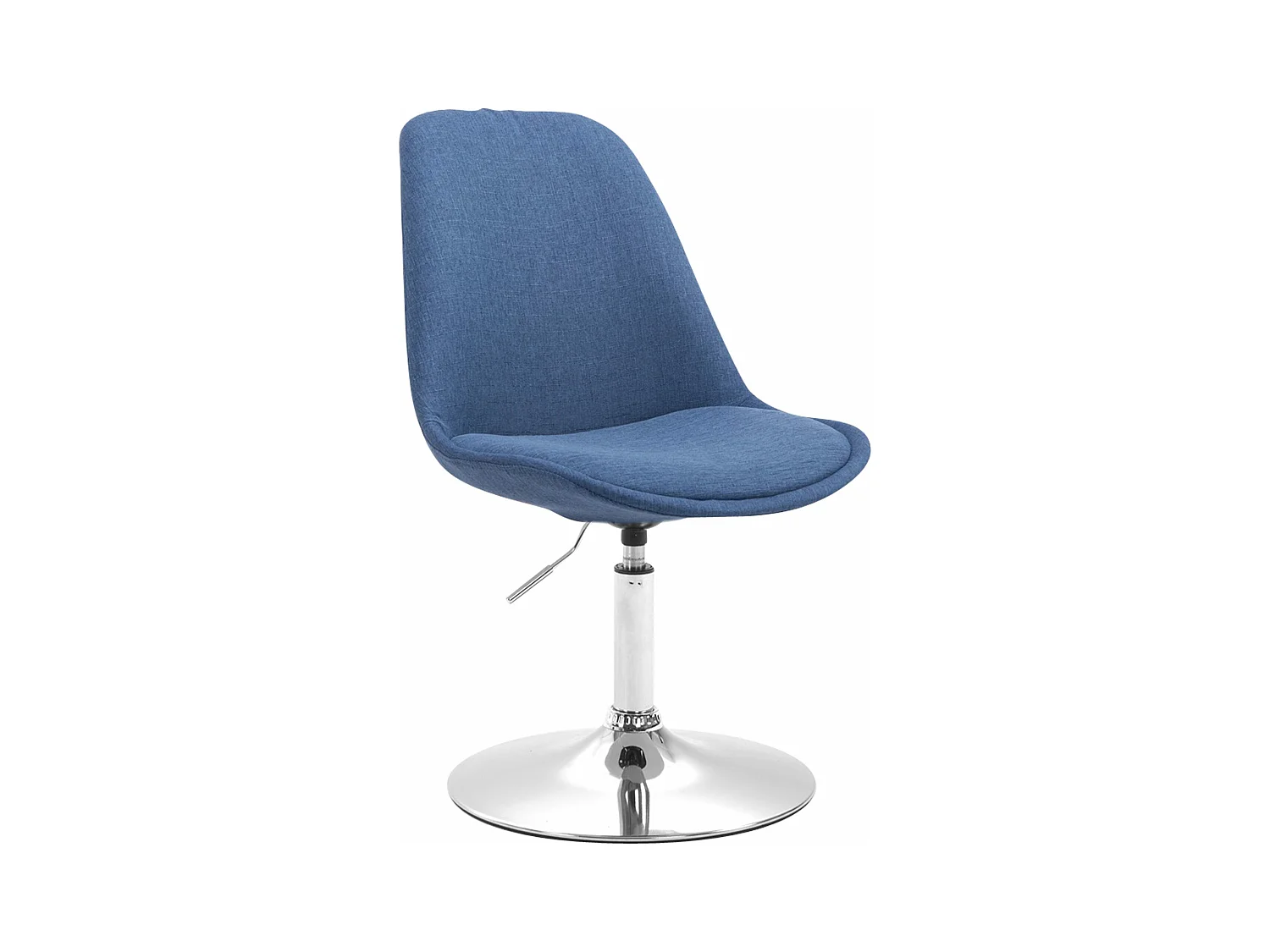 chaise salle à manger - Tissu & Chrome - Bleu - Maverick