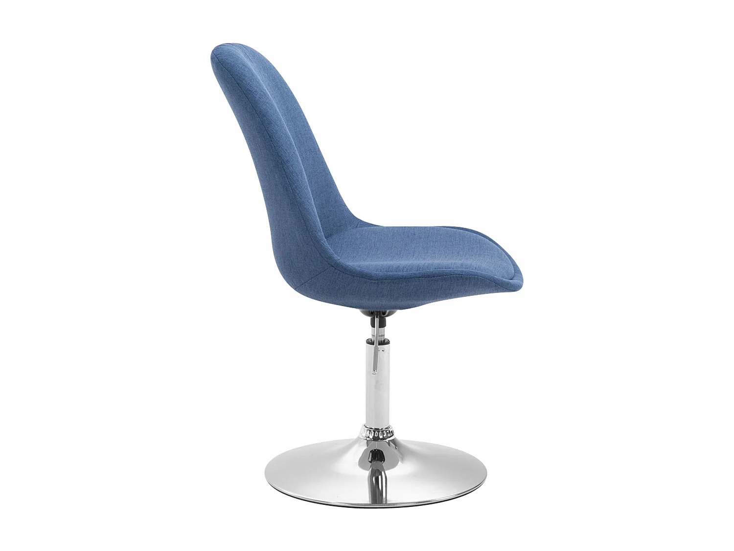 chaise salle à manger - Tissu & Chrome - Bleu - Maverick