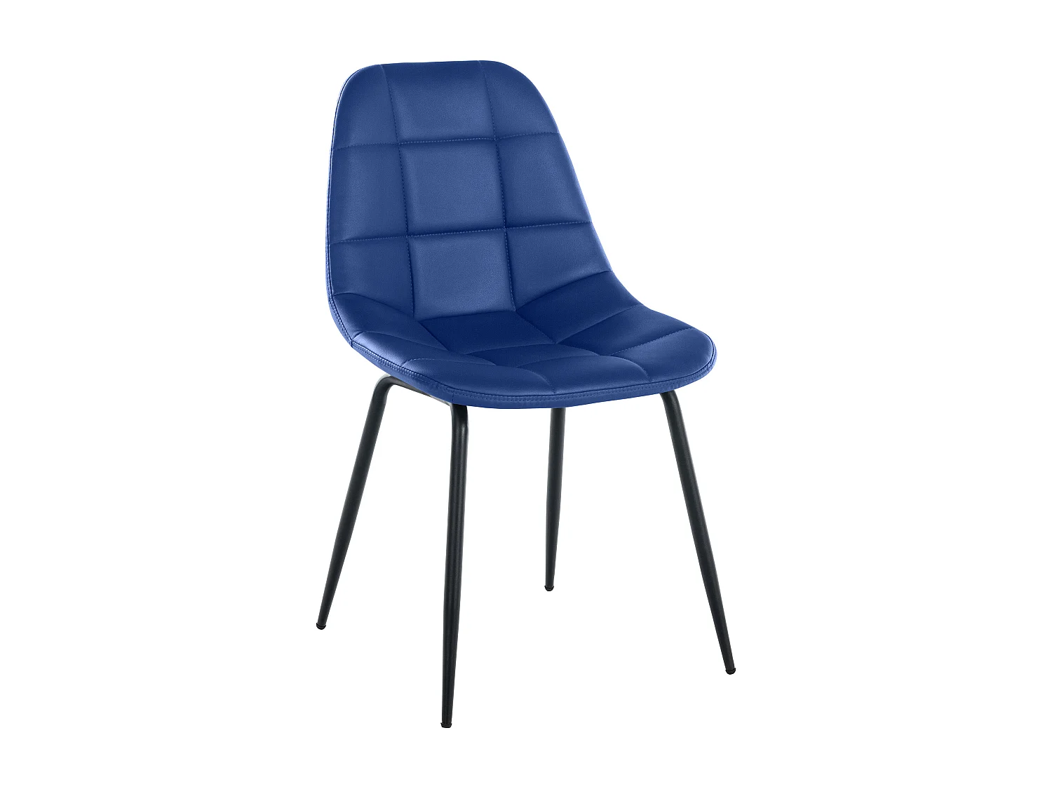 Eetkamerstoelen - Kunstleer & Metaal mat zwart - blauw - Tom