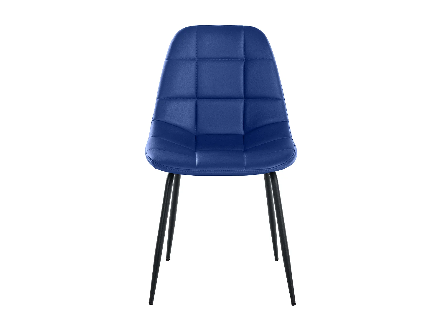 Eetkamerstoelen - Kunstleer & Metaal mat zwart - blauw - Tom