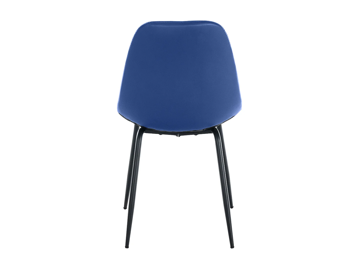 Eetkamerstoelen - Kunstleer & Metaal mat zwart - blauw - Tom