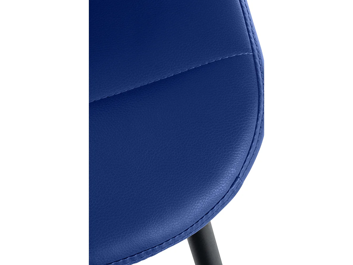 Eetkamerstoelen - Kunstleer & Metaal mat zwart - blauw - Tom
