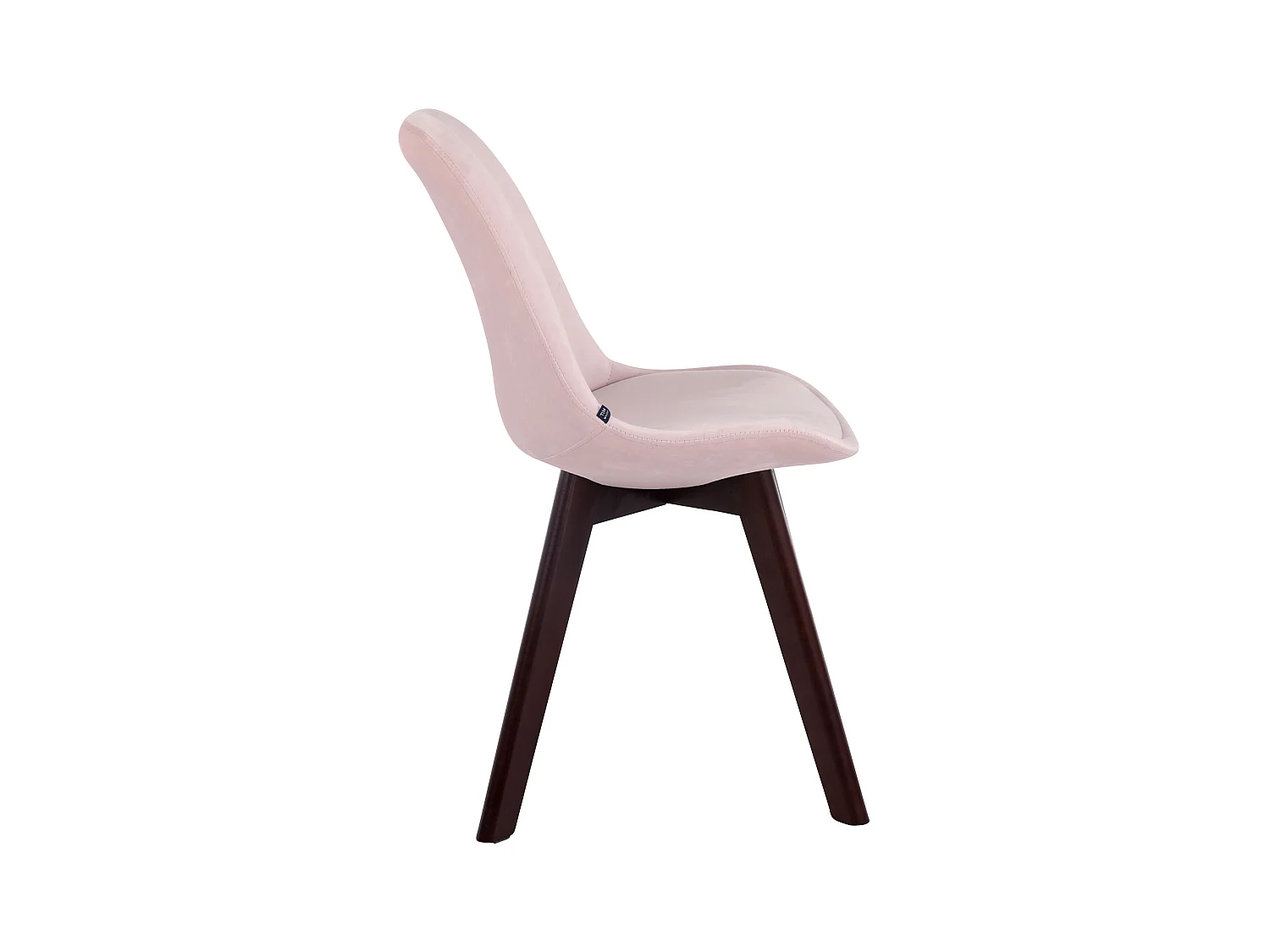 Lot de 4  chaise salle à manger - Velours & Noyer - Rose - Borneo V2