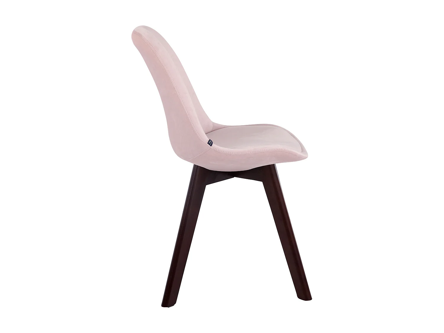 Lot de 4  chaise salle à manger - Velours & Noyer - Rose - Borneo V2