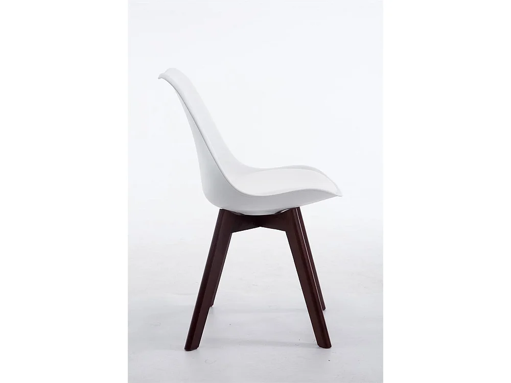 chaise salle à manger - Similicuir & Noyer - Blanc - Borneo V2