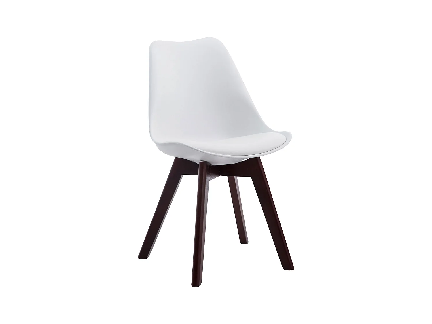 chaise salle à manger - Similicuir & Noyer - Blanc - Borneo V2