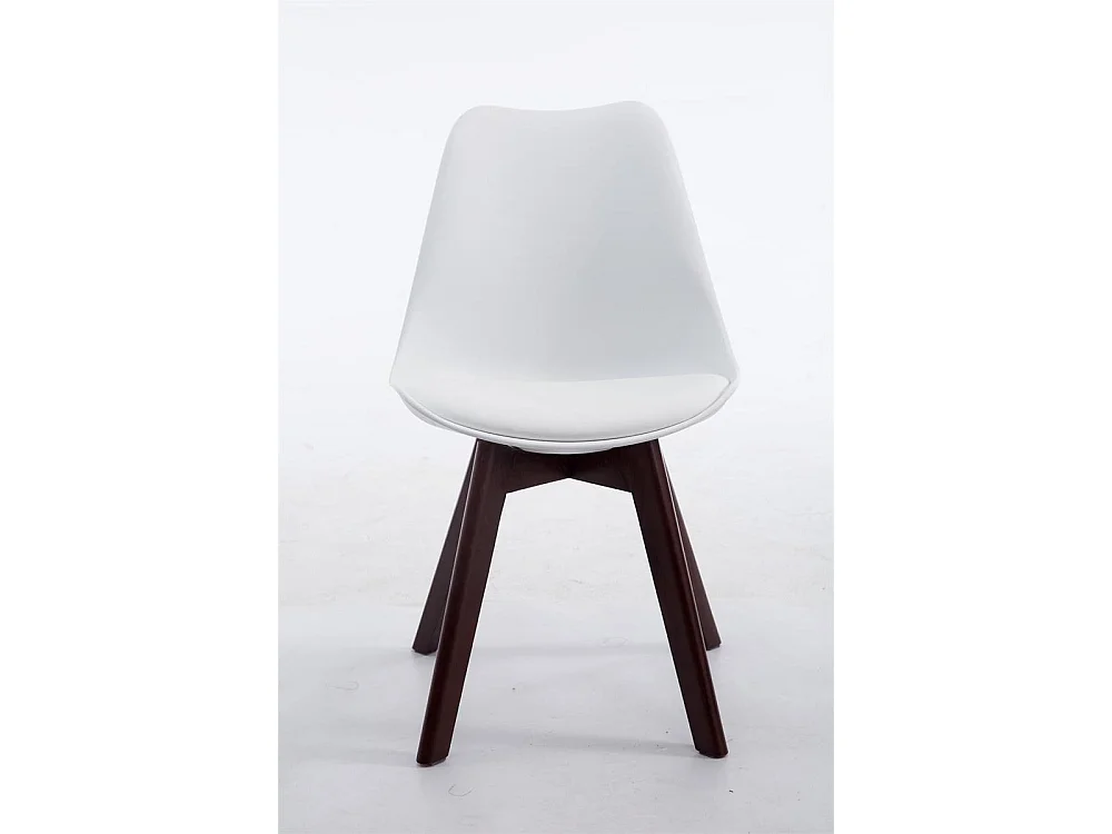 Eetkamerstoelen - Kunstleer & walnoot - wit - Borneo V2