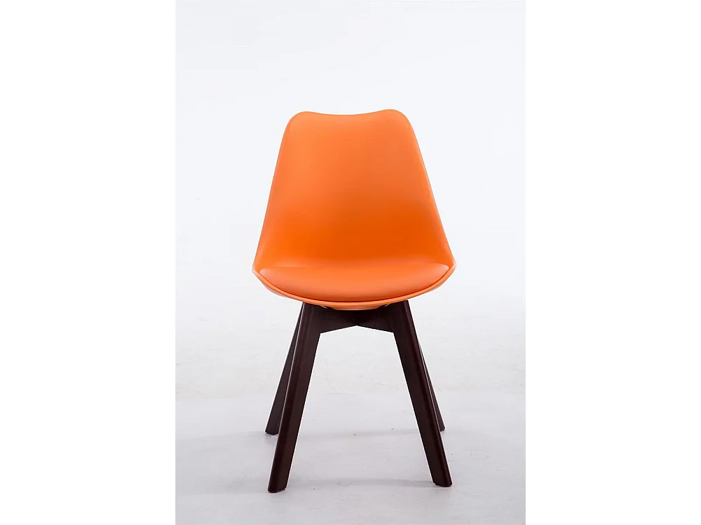 Eetkamerstoelen - Kunstleer & walnoot - oranje - Borneo V2