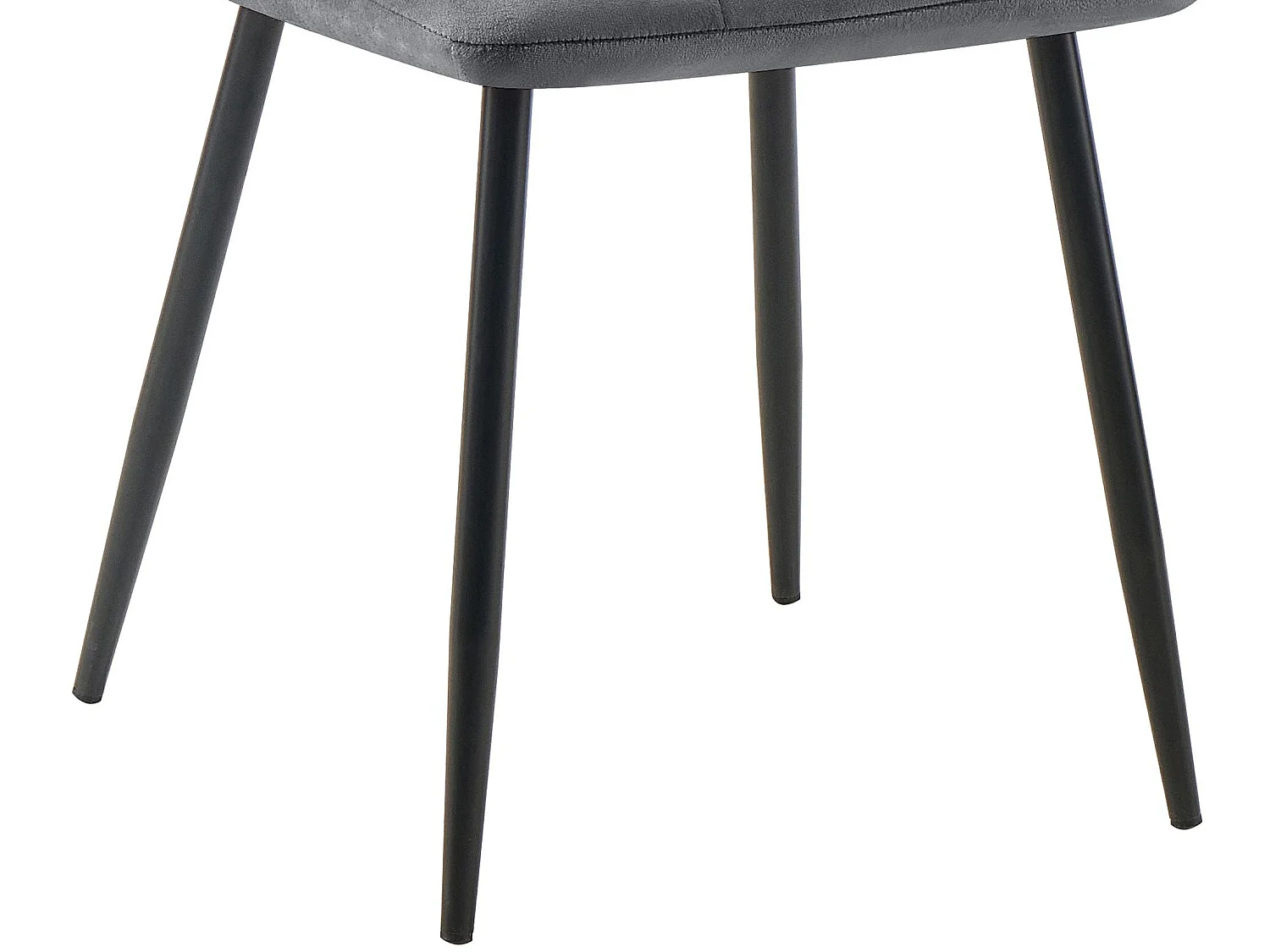Lot de 2  chaise salle à manger - Velours - Gris foncé - Tilde